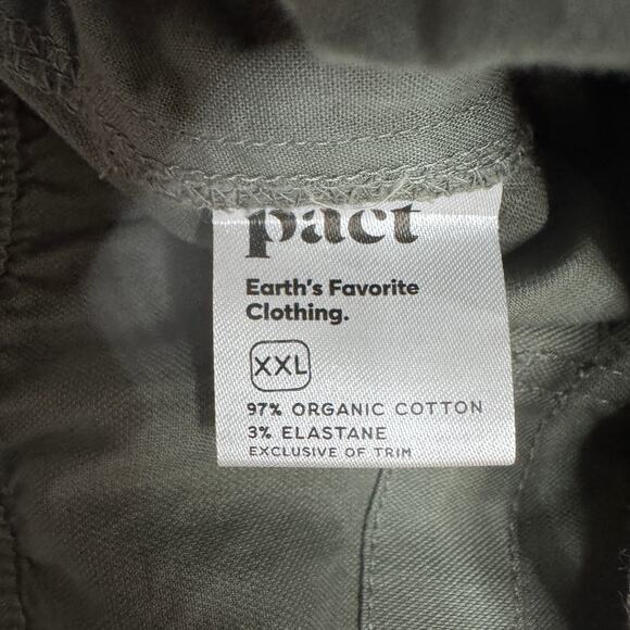 Men's Pact Green Organic Cotton Drawstring Elastic Waist Twill Casual Short XXL - Picture 4 of 6